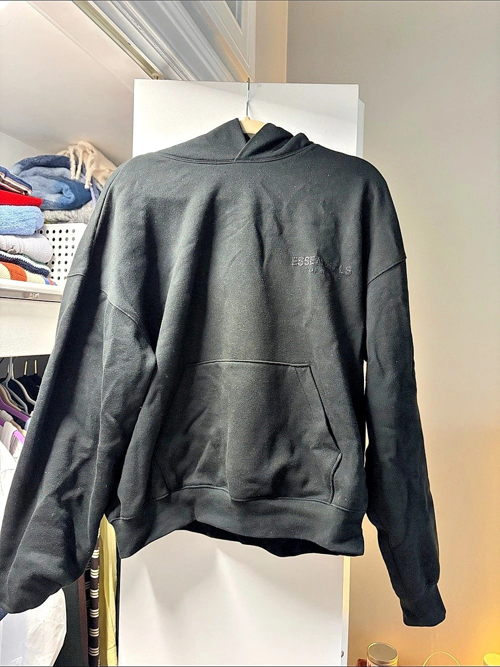 Essentials Fear of God Essentials Black Pullover Hoodie